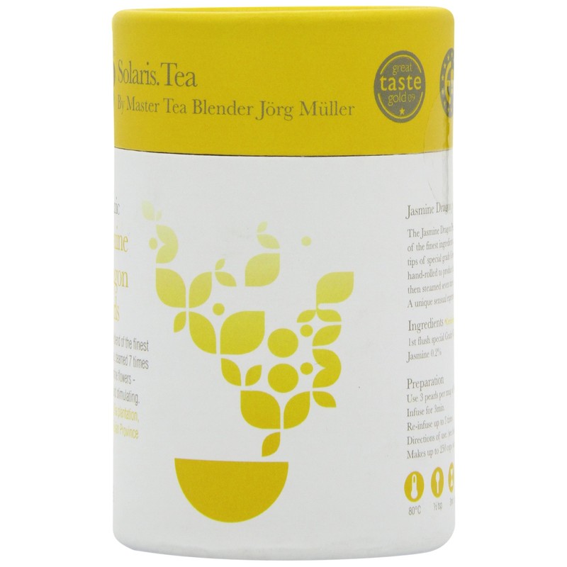 Solaris Tea Organic Loose Whole Leaf Jasmine Dragon Pearls 50