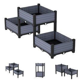 AprilGarden Planter Box Raised Garden Bed with Reinforced Support Rods, Drainage Grid, Multi-Combination Options for Vegetables, Flowers, and Herbs, Ideal for Balcony, and Patio Gardening