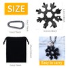 2 Pieces 18-in-1 Snowflake Multi-Tool with Carabiner and Key Ring,