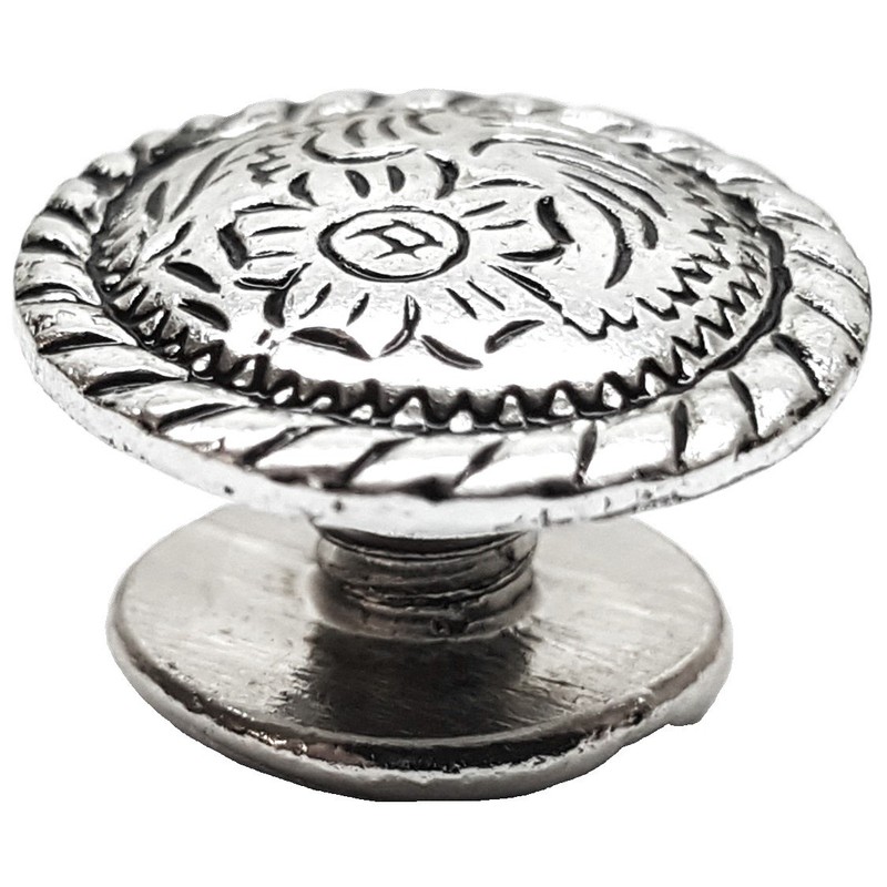 10 Pack 1/2" Antiqued Silver Engraved Concho 1/4" Chicago Screws