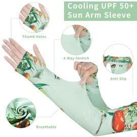 FISHEAL 3 Pack Sun Protection Gardening Sleeves for Women Men UV UPF 50+ Cooling Arm Sleeve with Thumb Holes Outdoors