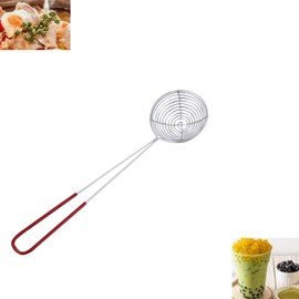 Stainless Steel Strainer Spoon, Hot Pot Strainer Spoons, Spider Strainer Boba Pearl Scoop Strainers Skimmer Ladle with Handle for Kitchen Cooking Frying, S: 27x 6.5CM