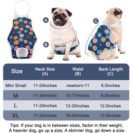 MICOOYO Dog Nappy Onesie Sanitary Pantie, Reusable Dog Nappies Female for Dogs Puppies, Washable Dog Period Pants with Adjustable Suspender(Flowers, S)