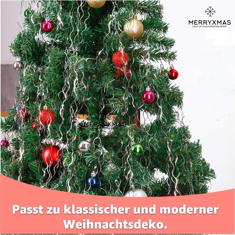 MERRYXMAS Tinsel for Advent & Christmas as Decoration & Decoration