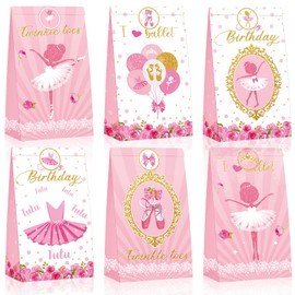 Jecery 24 Pcs Mini Ballerina Goodie Bags Ballerina Birthday Party Decorations Ballerina Party Favors Ballet Tutu Party Bags for Baby Shower Wedding Party
