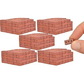 Acacia Grove Real Mini Red Bricks, 1/12 Scale (500 Pack)