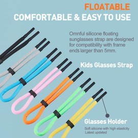 Omnful Kids Glasses Strap for Floating - Adjustable Sunglasses Straps Cords for Toddler, Boys and Girls - Eyeglasses Strap Eyewear String Chain Lanyard Retainer for Water Sports - (3Pcs Black)