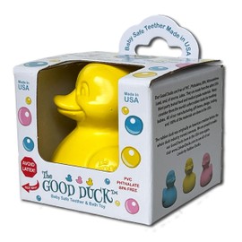 Celebriducks The Good Duck - BPA & PVC Free Rubber Duckie Baby Bath Toy Teether - Yellow