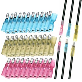 Amfuujoy 200PCS Heat Shrink Bullet Connectors Kit 22-10AWG, Waterproof Insulated Male & Female Wire Terminals Splice Crimp Connectors (12-10AWG,14-16AWG,18-22AWG), for Automotive Marine RV Home Wiring