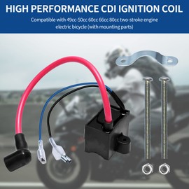 EATAKWARD CDI Ignition Coil High Performance Compatible with 49cc - 50cc 60cc 66cc 80cc 2-stroke Engine Motor Motorized Bicycle Motorcycle Bike With Mounting Parts