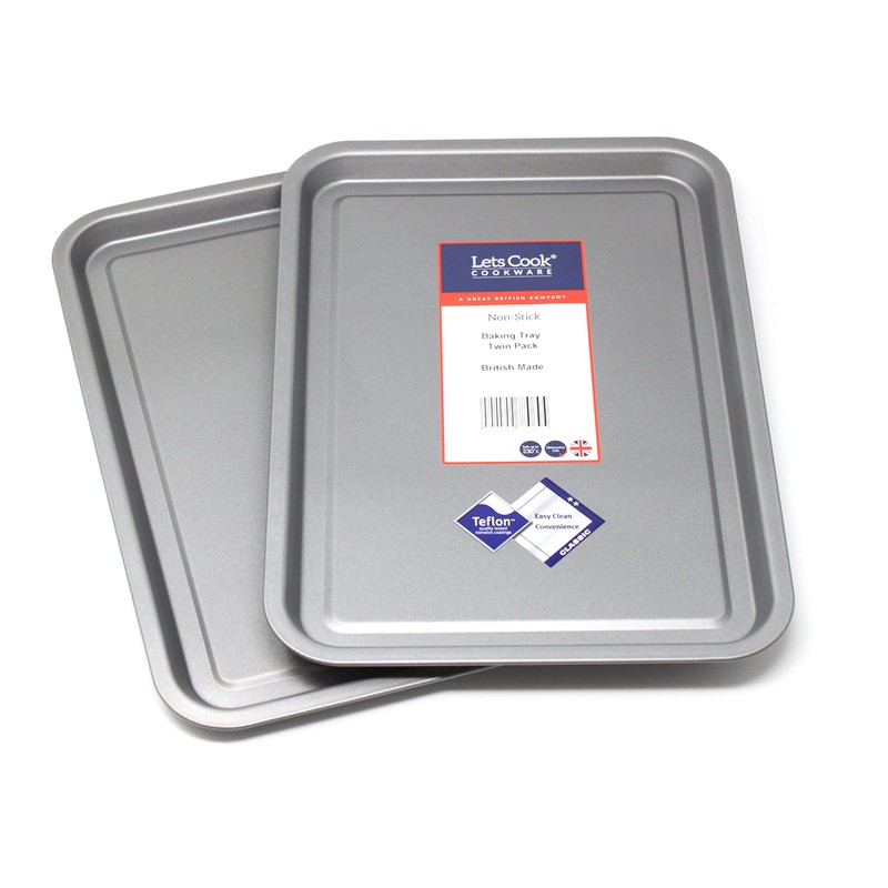 Baking Tray Twin Pack, British Made with Teflon Non Stick