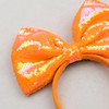 Orange Big Hair Bow Headband, Sequin Party Glitting Headwear for