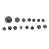 15Pcs Polyhedral Dice Set Acrylic D3 to D100 Table Gaming