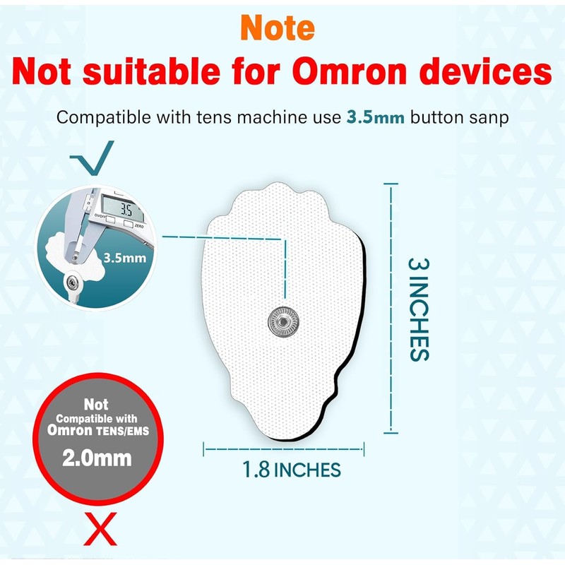 SM Electrodes TENS Unit Replacement Pads TENS Unit Pads Snap