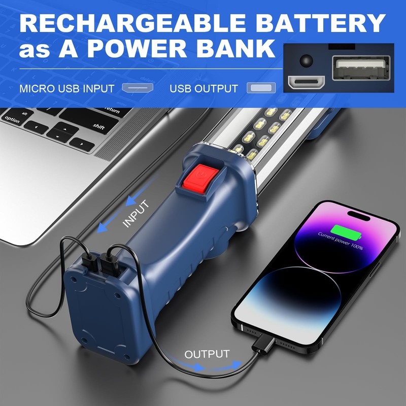 WARSUN LED Work Light Rechargeable, Portable Mechanic Trouble Light with1200