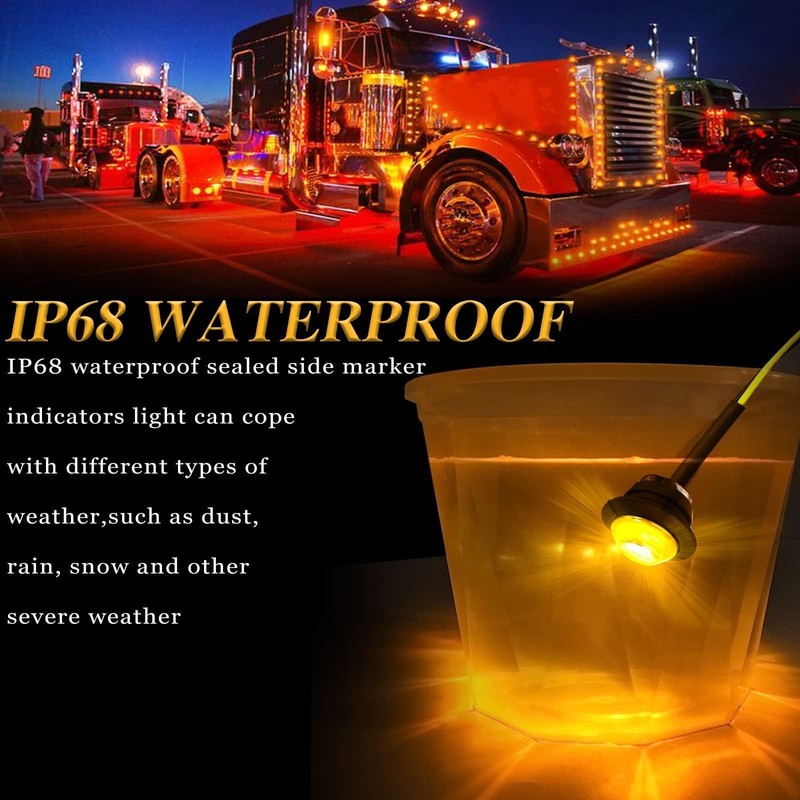 ALFU 20pcs (10pcs Amber + 10pcs Red) 3/4" Round LED