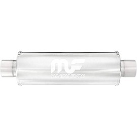 MagnaFlow Performance Exhaust Muffler 14714: 2"/2" Inlet/Outlet, 7x7x14" Round, Stainless Steel, Brushed Finish
