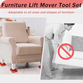 Furniture Lifter Furniture Movers with Wheels, 5PCS Furniture Lift Mover Tool Set,Heavy Duty Furniture Appliance Moving Sliders for Moving and Lifting Sofa Refrigerators, Washing Machine