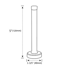 Door Stoppers, 5 Inch Long Door Stop, Wall Mounted, Stainless Steel Doorstops Bumper with Rubber Tips, Modern Door Stop Door Holder Protection Sound Dampening, Matte Black, 4 Pack