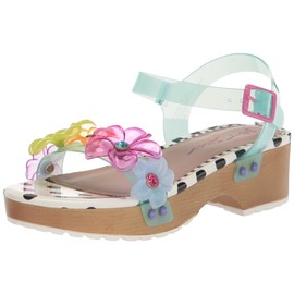 Betsey Johnson Girls Flryn Heeled Sandal, Teal, 3 Little Kid