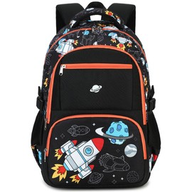Bluboon Kids Backpack Boys Camo Bookbag Teens Elementary School Bag Daypack Travel Back Pack Middle school (Rocket Blue Planet)