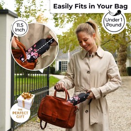 TUMELLA Strongest Windproof Travel Umbrella (Compact, Superior & Beautiful), Small Strong but Light Portable and Automatic Folding Rain Umbrella, Durable Premium Grip, Fits Car & Backpack