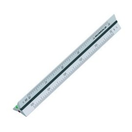 Rumold 248.901 Aluminium Precision Triangular Scale, DIN Graduation, 10 cm Length