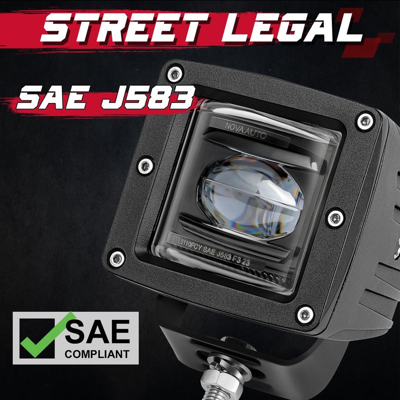 OFFROADTOWN Fog Lights 3'' SAE Yellow LED Pods DOT Approved