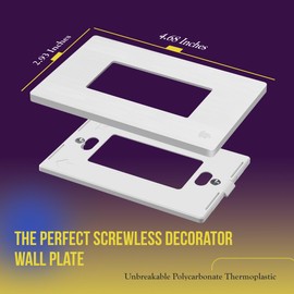 ENERLITES Brushed Screwless Decorator Wall Plate Child Safe Outlet Cover, Glossy, Size 1-Gang 4.68" H x 2.93" L, Unbreakable Polycarbonate Thermoplastic, SI8831-BW-10PCS, Brushed White (10 Pack)