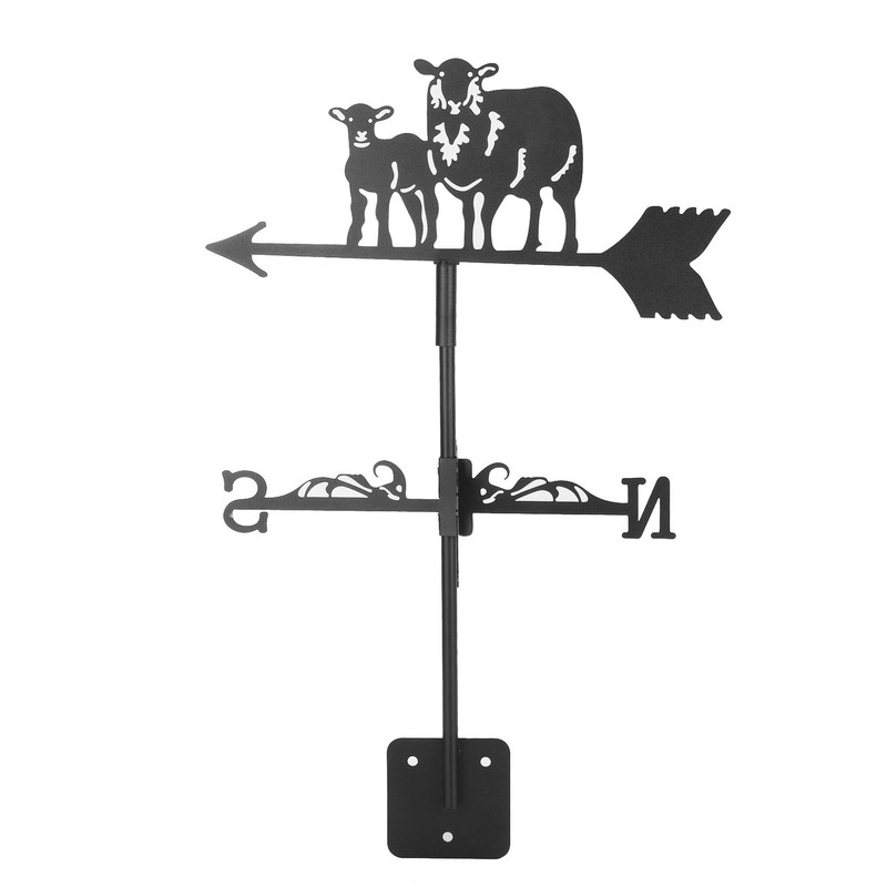 Metal Weather Vane Black Cute Animal Design Sturdy Durable Decorative