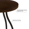HomePop Lindsay Round Accent Table with Metal Base - Brown