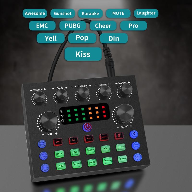 Squarock V8S Audio Interface with DJ Mixer for PC/Phone/Laptop,Recording,Streaming,Gaming