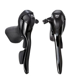 microSHIFT R9 Drop Bar Shift/Brake Lever Set - 3 x 9-Speed, Compatible, Black