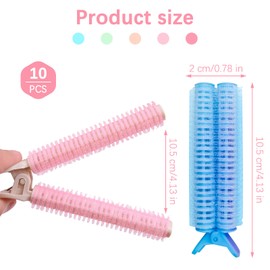 Hair Root Clips, 10 Pcs Hair Roller with Clips Portable Rollers for Hair Volume 5 Color Natural Fluffy Root Clips No Heat Plastic Hair Curlers for Women Girls