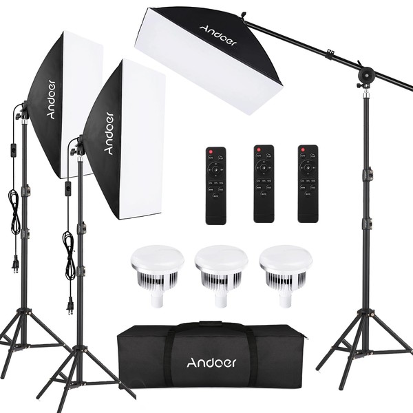 Andoer Softbox Photography Lighting Kit Professional Studio Equipment with 20"x28"
