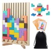 Fiotha Holzpuzzle Tetris, 3D Puzzle Tetris Spiel Kinder mit Halterung,