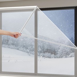 DIY Velcro Window Draft Stopper Film - Max 22 Sizes - Super Strong & Easy Install for Heating Cost Savings Windproof Film (100X150)