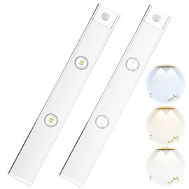 Unterbauleuchte Küche LED Schrankbeleuchtung Bewegungsmelder - mit Bewegungsmelder LED Sensor Licht,USB Aufladbar Schrankleuchten stufenlose dimmbar Nachtlicht für Küche, Schlafzimmer, Treppe(20CM)