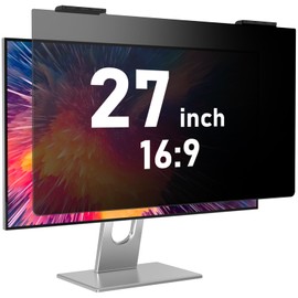 27 Inch Privacy Screen for Monitor - Anti Glare, Blue Light Blocking, Eye Protection Anti-Spy Filter - Fits 16:9 Aspect Ratio, Computer Screen Privacy Filter, Removable & Anti-Scratch