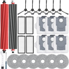 Bluearks 26Pcs Accessories Kit,Compatible with Roborock Qrevo Master/Qrevo Slim Robot Vacuum 2 Roller Brush,6 Mop Pads,4 Hepa Filters,6 Side Brush,6 Vacuum Bags,Master Replacement Parts