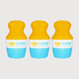 Triple Blue Pack Of Solar Buddies Refillable Roll On Sponge Applicator For Kids, Adults, Families, Travel Size Holds 100ml Travel Friendly for Sunscreen, Suncream and Lotions