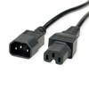 VALUE Power Cable IEC320/C14 Male to C15 Female, Black, 1.8