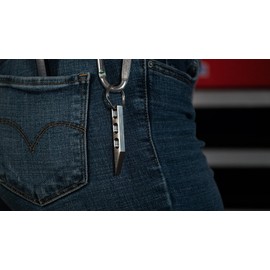 HighLine Precision Multi Tool EDC Pry Bar Keychain - Everyday Carry Mini Pry Bar Keychain - Heavy Duty Stainless Steel Pocket Prybar Key Chain with Screw Driver & Box Opener - Made in USA - Design 4