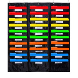 Kruideey Storage Pocket Chart, 30 Pocket Mailbox Organizations for Classroom, Hanging Wall File Storage Assorting, Home Filing, Over The Door File Folder Holders (30 Pockets)