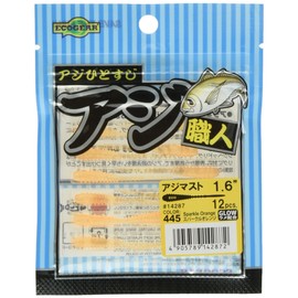 Ecogear #445 Aji Shokunin Series - Aji Must Worm, 1.6 Inches, Sparkle Orange