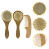 CORHAD Brush and Comb Set Wooden Hair Care Kit with