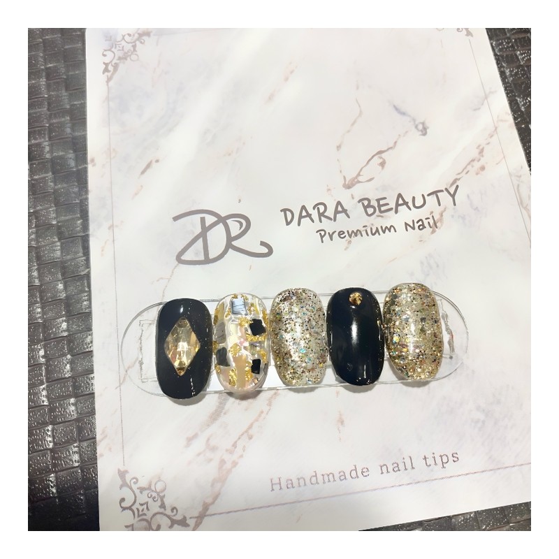 Next day delivery⭐Black mother-of-pearl nails⭐ / 다음날 발송⭐블랙 자개네일⭐