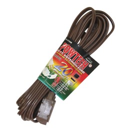 POWTECH UL Heavy Duty Household Extension Cord, 16 Gauge Power Cord with 3 Recepacle Cube Tap 125V, 13 Amps, 1625 W - 20 FT Brown