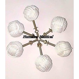 Samara Nautical Lot Of 6 Cabinet Knot Rope Knob/Jute Door Knobs Beach Seaside Home Decor Gift