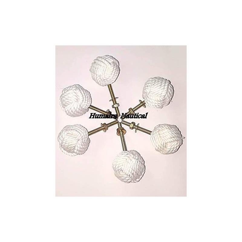 Samara Nautical Lot Of 6 Cabinet Knot Rope Knob/Jute Door
